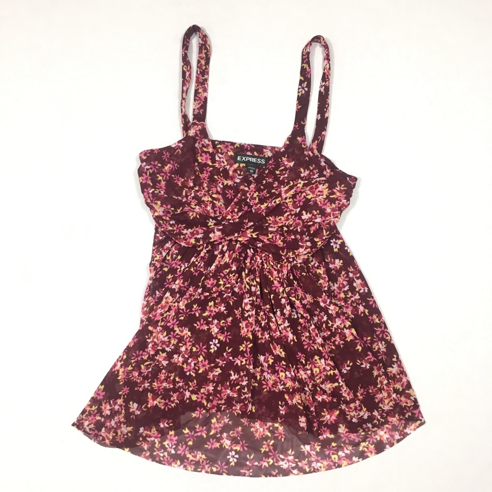 Express Tank Top Sheer Floral 90s Y2K babydoll